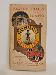 Antique 1924 Conoco Blazed Trails Highway Map Of Idaho
