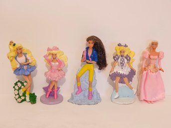 5 Vtg 1990's McDonald's Barbie Happy Meal Toy Figures