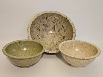 3 Vtg Texas Ware Confetti Splatter Melamine Mixing Bowls