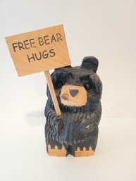 Hand Carved Wood Chainsaw Bear Figurine