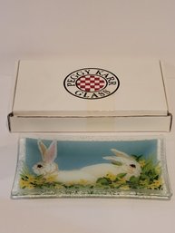 Peggy Karr Art Glass Bunny Plate