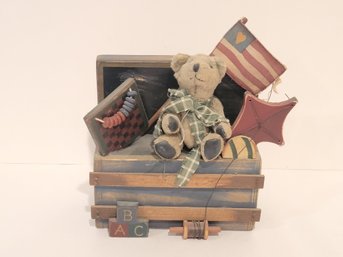 Vtg 1999 Tender Heart Treasures Americana Teddy Bear Figurine