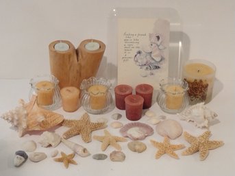 Seashells And Beach Decor Lot 35 Pieces