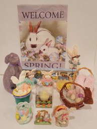 Easter Bunny And Basket Lot