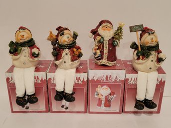4 Snow Folk Collectible Figurines