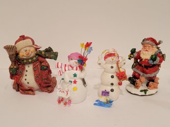 Hallmark Santa And Snowmen Figurines