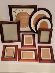 Dark Walnut And Mahogany Finish Picture Frames X 9
