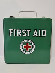 Vtg American Red Cross Metal Box First Aid Kit