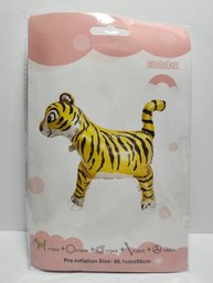 New-Yellow Tiger Balloon On Wheels