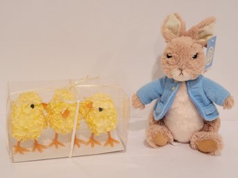 Gund Peter Rabbit Plush And Easter Chicks