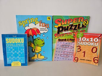 4 Activity Books Coloring Word Search And Suduko