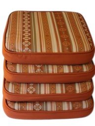 4 Earthtone Outdoor Patio Chair Seat Pads