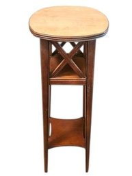 Tall Vtg Wood Accent Table Plant Stand