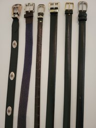 Vtg  Collection Of Leather Woven And Textured Belts X 6