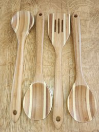 Bamboo Kitchen Utensils X4