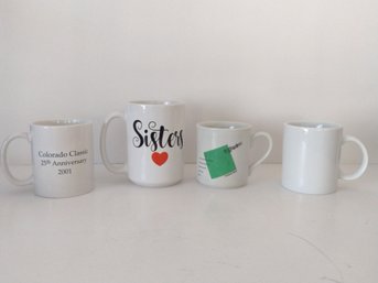 Lot Of 4 White Mugs