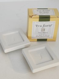 Tea Forte Tea Trays Bone White 2pk