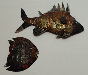 Vintage Metal Fish Wall Art Sculptures