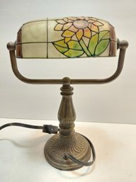 Tiffany Style Stained Glass Sunflower Banker's Desk Lamp