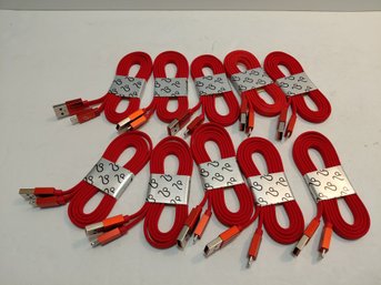 Red Nylon Braided Charging Cable Designed For Mobile Devices
