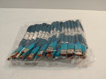 Blue Nylon Braided Charging Cable Designed For Mobile Devices