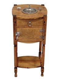 Vintage Standing Wooden Pipe And Ashtray Stand