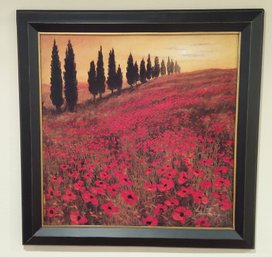 Framed Art Print Titled 'Poppies' By Artist Steve Thoms