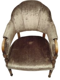 Vintage Velvet-upholstered Armchair