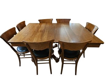 Antique Claw Foot Dining Table With 7 Chairs