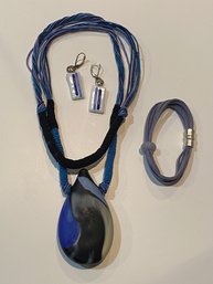 Murano Blue Colored Jewelry Lot