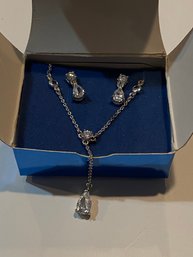 Avon CZ Pear Drop Necklace And Earring Gift Set
