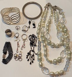 Lot Of Silver Toned Jewelry