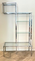 MCM Chrome And Glass Shelving Unit