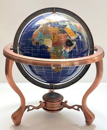 Rotating Footed Gemstone Globe