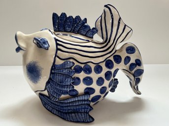 Delft Blue Sky Fish Teapot