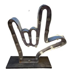 Large Light Up Outdoor Sign Language I Love You Sign