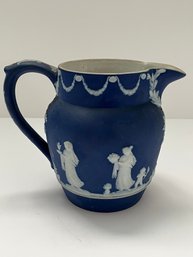 Vtg Wedgwood Dark Blue Jasper-ware Creamer