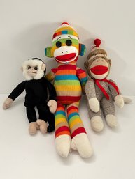 3 Monkey Plushies
