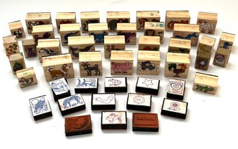 46 Wooden And Foam Childrens Art Stamps