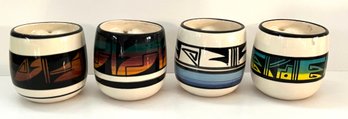 Hand Made Ceramic Inverted Handle Mugs