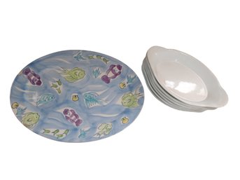 World Market Plate And 6 Gratin Baking Dishes