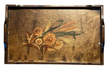 Cornwall Handcrafted Floral Wooden Tray