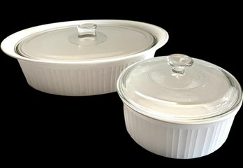 White Corning Ware Baking Dishes