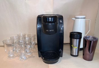 Keurig Mr Coffee Brewer And Assorted Coffee Mugs
