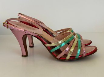Vtg Amano Strappy Heeled Sandles Sz 7.5