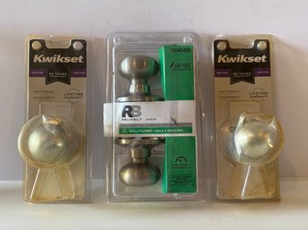 3 Pc New Doorknob Lot