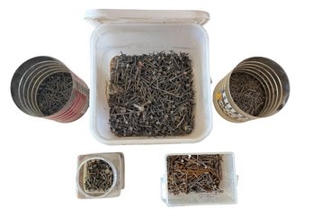 5 Assorted Containers Of Nails