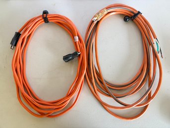 2 Pc 25 Ft Orange Outdoor Extension Cords