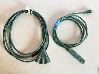 2 Pc 10 Ft Green Outdoor Extension Cords