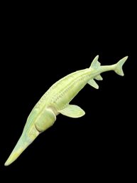 Hand Made Ceramic Sculpture Depicting A Sturgeon, Fish Art